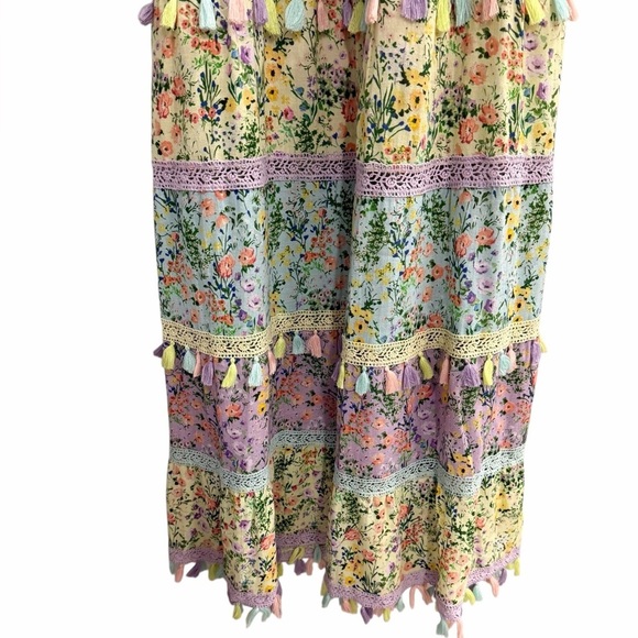 Alice + Olivia Karolina Tie Front Maxi Dress Size 6 - Picture 7 of 15
